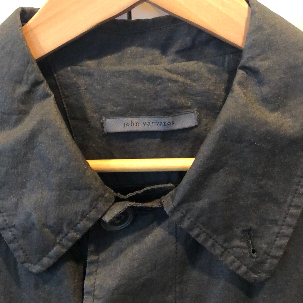 John Varvatos black rain jacket size 40